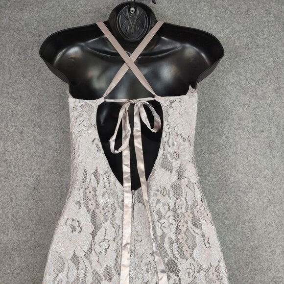 Lulus Dress Womens Size M Purple Lilac High Neck Halter Ribbon Tie Back Bow Midi - Picture 7 of 14